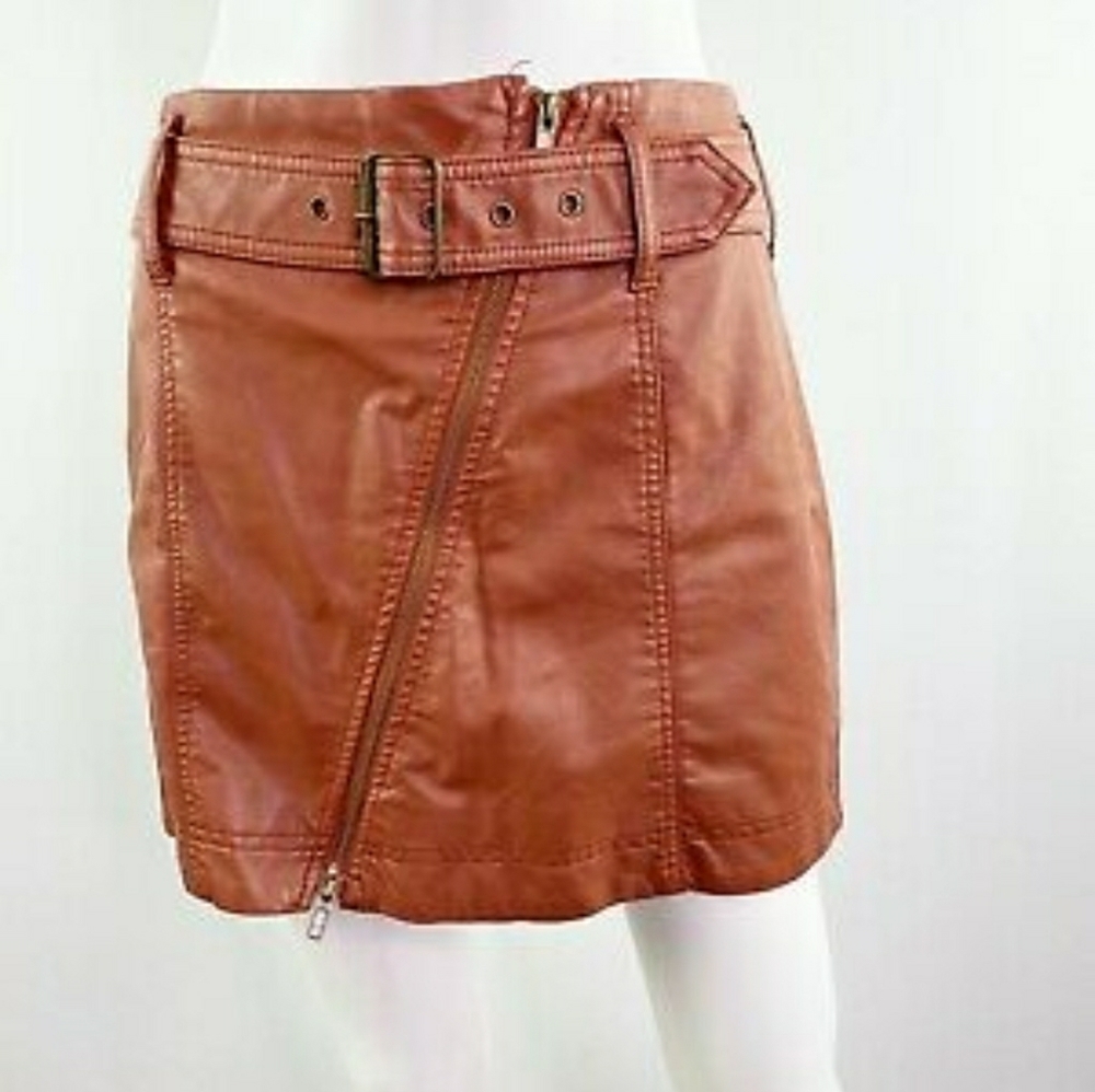 Leather Free People skirt
